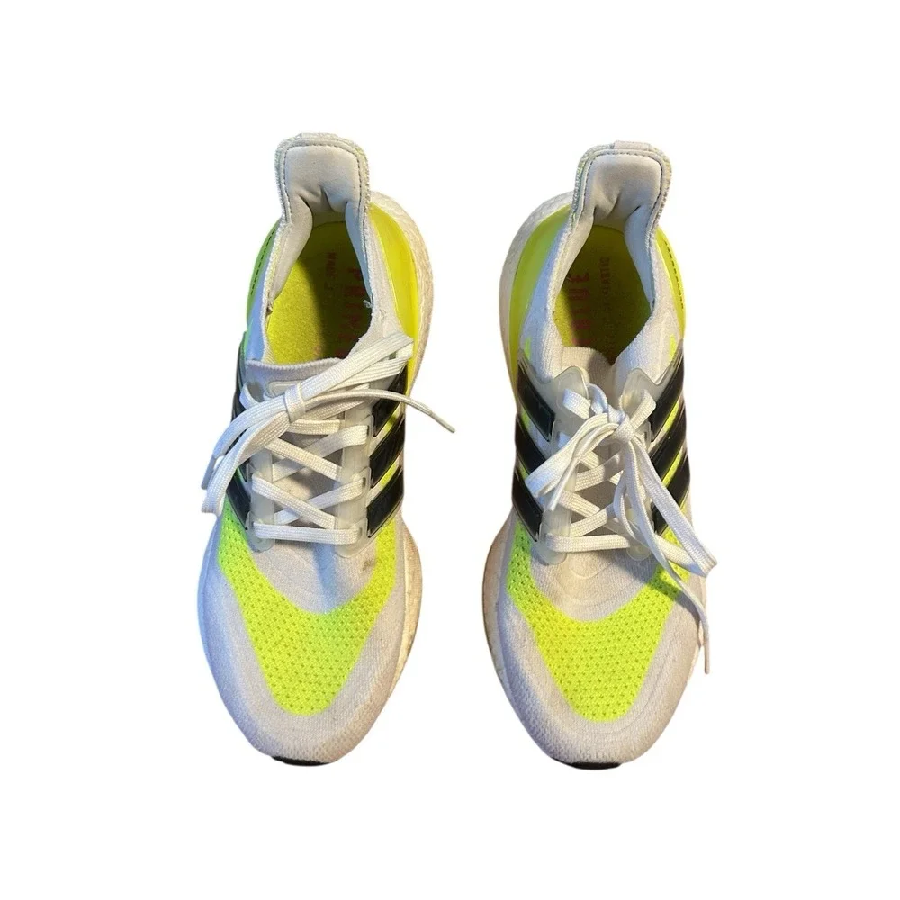 Adidas Ultra Boost 21 White Solar Yellow Men's Size 7‎ Shoes FY0377